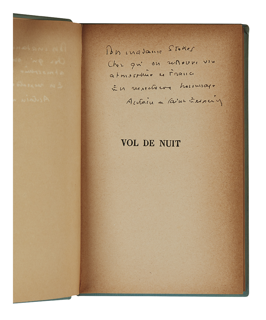 SAINT-EXUPÉRY, ANTOINE DE. Group of 4 books, each Signed and Inscribed, to Madame Stokes, in French.